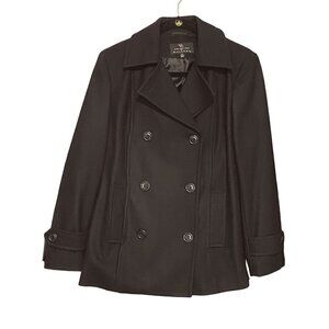 New Gallery Collection Vintage 90's Black Wool Double Breasted Peacoat Women's M